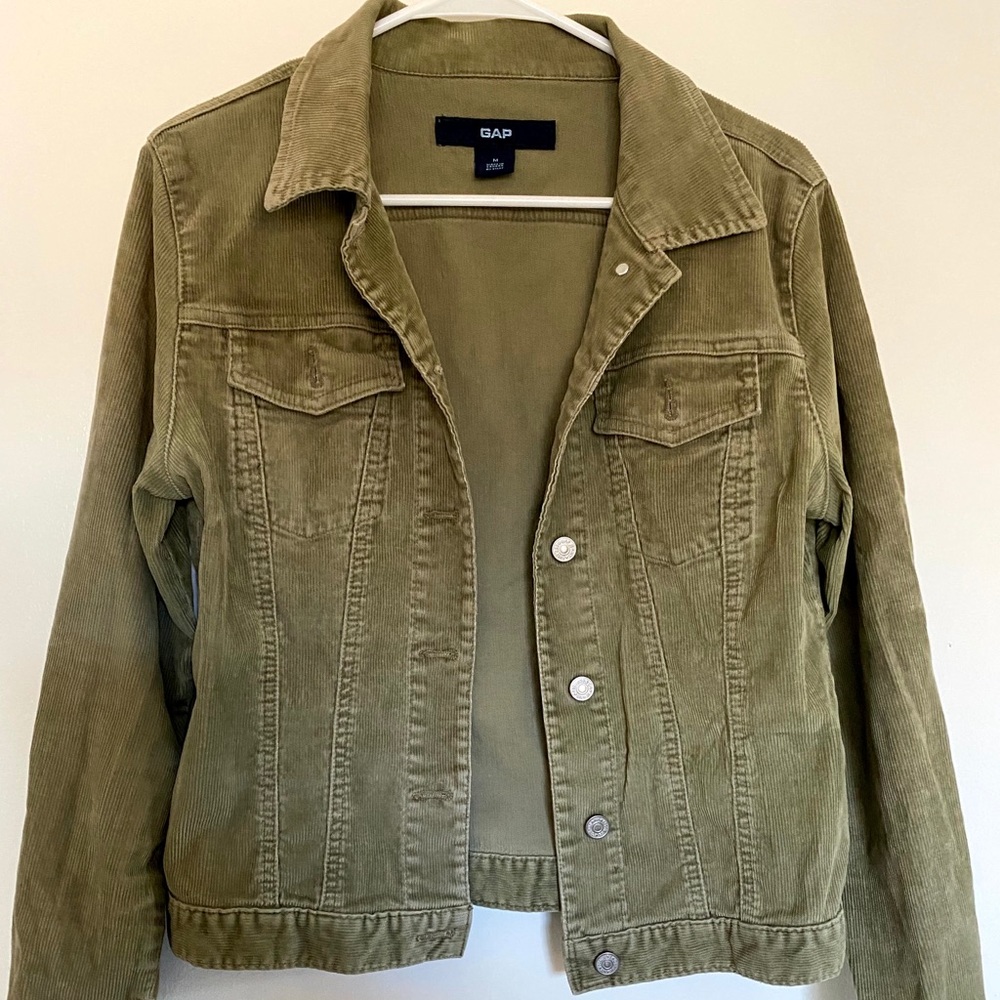 Corduroy green/tan colored jacket from GAP.